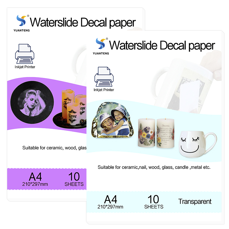 Ink Blotter Paper - A4-Design, klares Wasserrutsch-Aufkleberpapier, transparent, für Tintenstrahldrucker,
