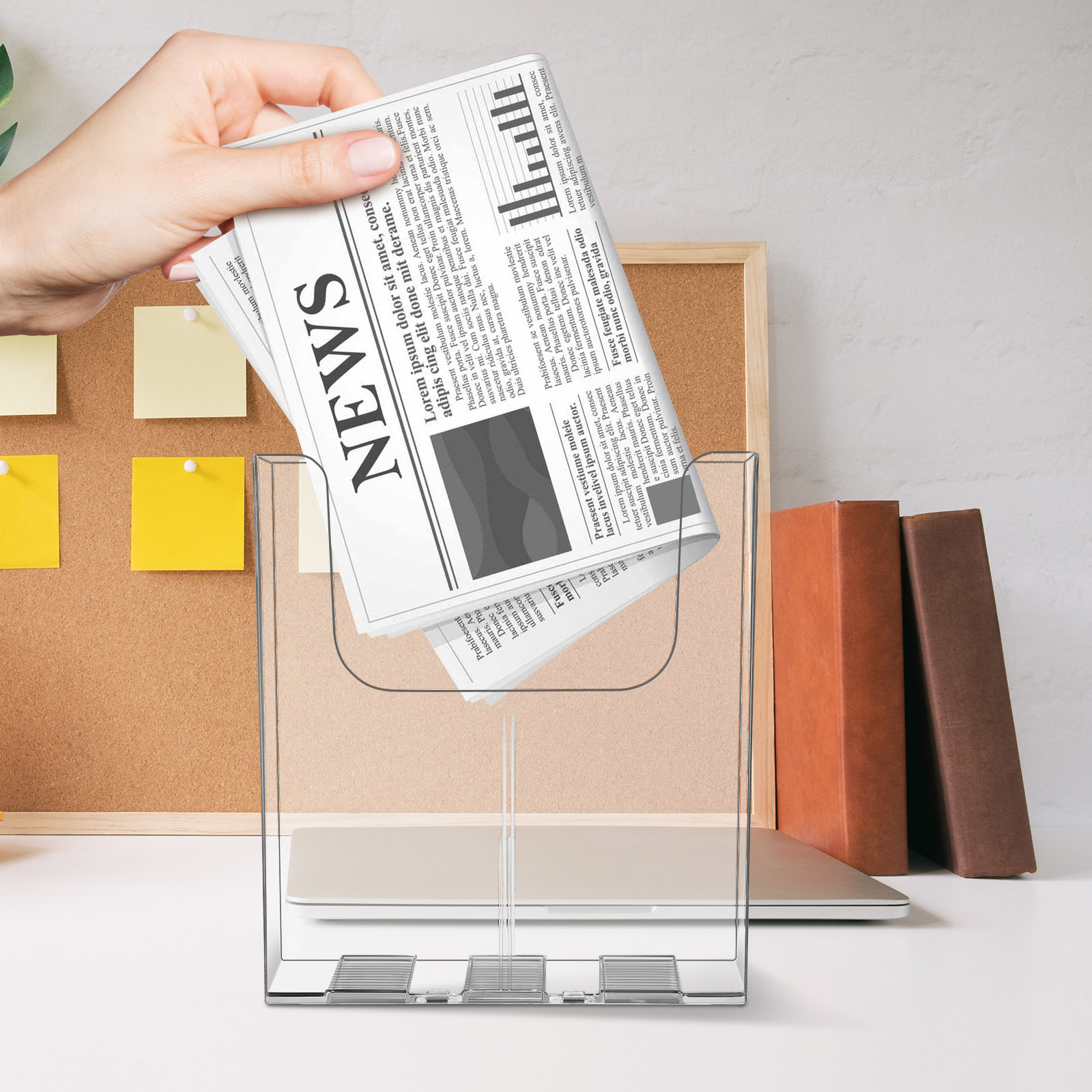 Magazine Holder Rack - 2 Stück Wandorganizer, transparenter Acryl-Wandhalter für
