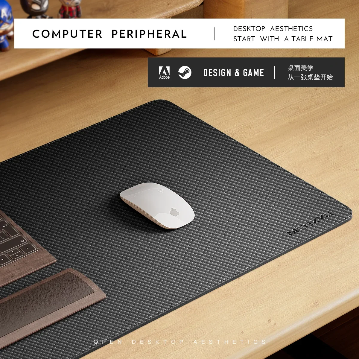 Mauspad aus Leder mit Carbonfa – Leather Desk Pad Bewertung und Preis